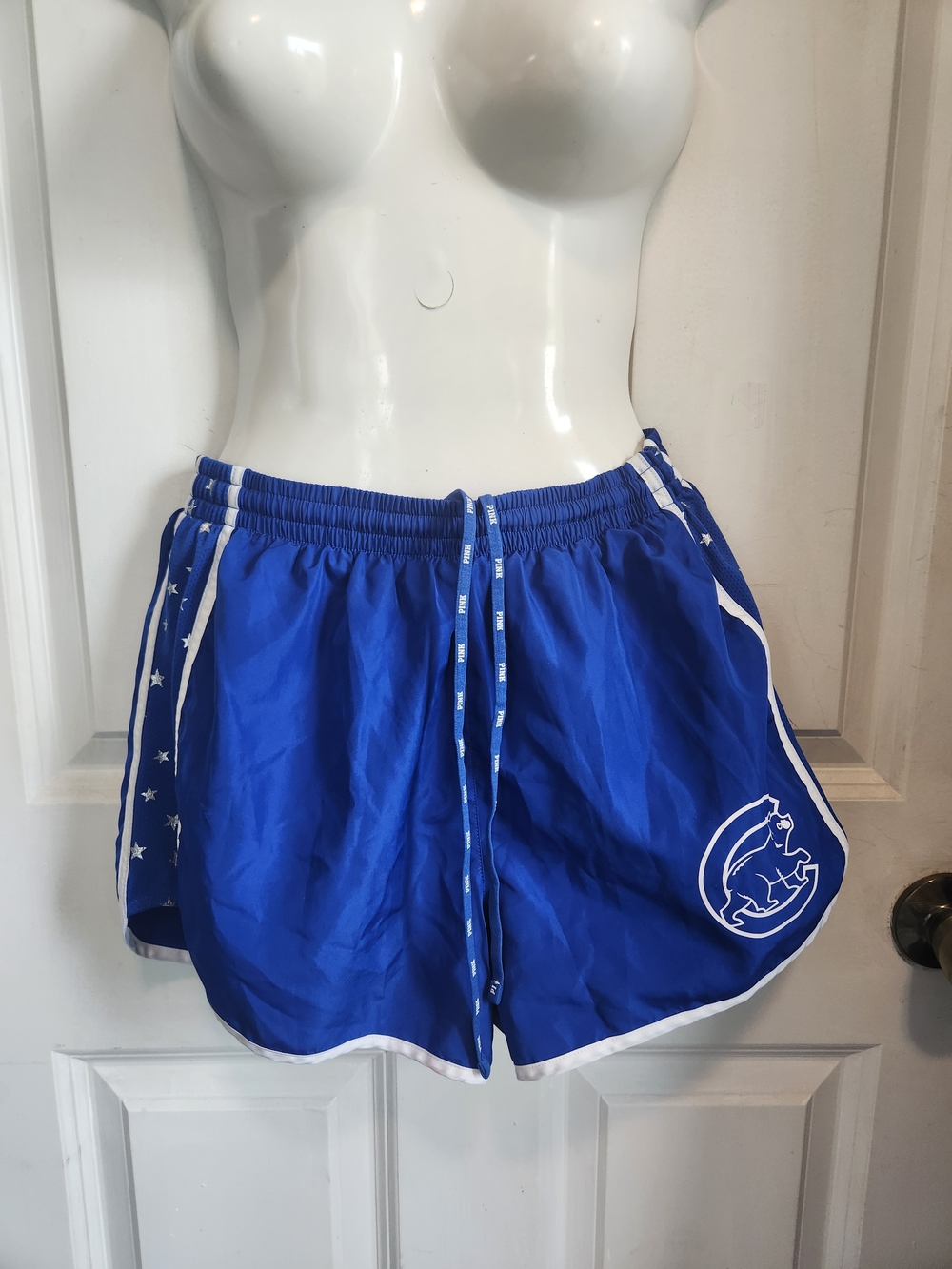 PINK Victoria's Secret Royal Blue Athletic Shorts with White Accent